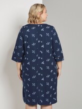 Curvy - Gemustertes Kleid mit Tape-Detail - Frauen - navy light blue fleure print Curvy - Gemustertes Kleid mit Tape-Detail - Frauen - navy light blue fleure print - 2 - My True Me
