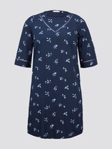 Curvy - Gemustertes Kleid mit Tape-Detail - Frauen - navy light blue fleure print Curvy - Gemustertes Kleid mit Tape-Detail - Frauen - navy light blue fleure print - 7 - My True Me