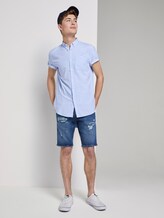 Strukturiertes Kurzarmhemd mit Brusttasche - Männer - light blue slub stripe Strukturiertes Kurzarmhemd mit Brusttasche - Männer - light blue slub stripe - 3 - TOM TAILOR Denim