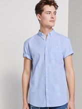 Strukturiertes Kurzarmhemd mit Brusttasche - Männer - light blue slub stripe Strukturiertes Kurzarmhemd mit Brusttasche - Männer - light blue slub stripe - 5 - TOM TAILOR Denim