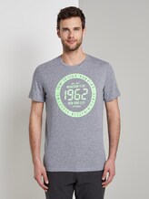 Meliertes T-Shirt mit Print - Männer - blue mocktwist Meliertes T-Shirt mit Print - Männer - blue mocktwist - 1 - TOM TAILOR