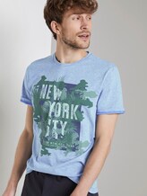 Meliertes T-Shirt mit Print - Männer - blue mocktwist Meliertes T-Shirt mit Print - Männer - blue mocktwist - 5 - TOM TAILOR