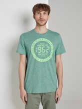 Meliertes T-Shirt mit Print - Männer - green mocktwist Meliertes T-Shirt mit Print - Männer - green mocktwist - 1 - TOM TAILOR