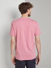 Meliertes T-Shirt mit Print - Männer - wine rose mocktwist Meliertes T-Shirt mit Print - Männer - wine rose mocktwist - 2 - TOM TAILOR