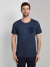 Gestreiftes T-Shirt mit abgesetzter Brusttasche - Männer - Black Iris Blue Gestreiftes T-Shirt mit abgesetzter Brusttasche - Männer - Black Iris Blue - 1 - TOM TAILOR