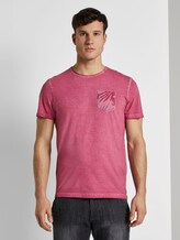 Gestreiftes T-Shirt mit abgesetzter Brusttasche - Männer - wine rose pink Gestreiftes T-Shirt mit abgesetzter Brusttasche - Männer - wine rose pink - 1 - TOM TAILOR