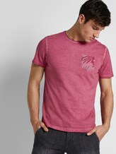 Gestreiftes T-Shirt mit abgesetzter Brusttasche - Männer - wine rose pink Gestreiftes T-Shirt mit abgesetzter Brusttasche - Männer - wine rose pink - 5 - TOM TAILOR