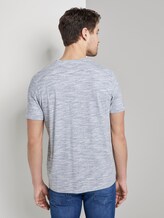 Meliertes T-Shirt mit tropischem Print - Männer - Estate Blue Meliertes T-Shirt mit tropischem Print - Männer - Estate Blue - 2 - TOM TAILOR
