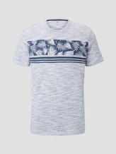 Meliertes T-Shirt mit tropischem Print - Männer - Estate Blue Meliertes T-Shirt mit tropischem Print - Männer - Estate Blue - 7 - TOM TAILOR