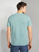 Meliertes T-Shirt mit tropischem Print - Männer - ever green Meliertes T-Shirt mit tropischem Print - Männer - ever green - 2 - TOM TAILOR