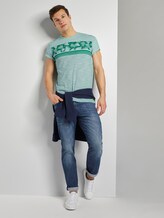 Meliertes T-Shirt mit tropischem Print - Männer - ever green Meliertes T-Shirt mit tropischem Print - Männer - ever green - 3 - TOM TAILOR