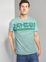 Meliertes T-Shirt mit tropischem Print - Männer - ever green Meliertes T-Shirt mit tropischem Print - Männer - ever green - 5 - TOM TAILOR