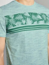Meliertes T-Shirt mit tropischem Print - Männer - ever green Meliertes T-Shirt mit tropischem Print - Männer - ever green - 9 - TOM TAILOR