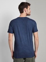 Gestreept T-shirt met NYC Print - Mannen - Black Iris Blue Gestreept T-shirt met NYC Print - Mannen - Black Iris Blue - 2 - TOM TAILOR