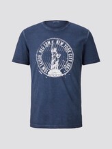 Gestreept T-shirt met NYC Print - Mannen - Black Iris Blue Gestreept T-shirt met NYC Print - Mannen - Black Iris Blue - 7 - TOM TAILOR