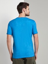 Gestreiftes T-Shirt mit NYC-Print - Männer - Electric Teal Blue Gestreiftes T-Shirt mit NYC-Print - Männer - Electric Teal Blue - 2 - TOM TAILOR