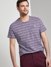Bunt gestreiftes T-Shirt mit Brusttasche - Männer - wine rose multi fine stripe Bunt gestreiftes T-Shirt mit Brusttasche - Männer - wine rose multi fine stripe - 5 - TOM TAILOR