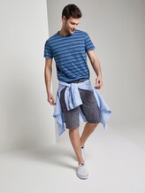Bunt gestreiftes T-Shirt mit Brusttasche - Männer - blue teal multi fine stripe Bunt gestreiftes T-Shirt mit Brusttasche - Männer - blue teal multi fine stripe - 3 - TOM TAILOR