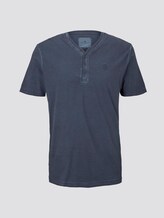 Gestreiftes Henley-T-Shirt mit Logo-Stickerei - Männer - Black Iris Blue Gestreiftes Henley-T-Shirt mit Logo-Stickerei - Männer - Black Iris Blue - 7 - TOM TAILOR