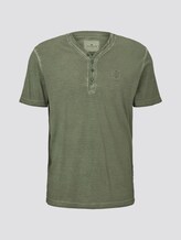 Gestreiftes Henley-T-Shirt mit Logo-Stickerei - Männer - Olive Night Green Gestreiftes Henley-T-Shirt mit Logo-Stickerei - Männer - Olive Night Green - 7 - TOM TAILOR
