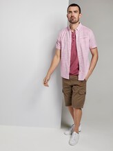 Gestreiftes Henley-T-Shirt mit Logo-Stickerei - Männer - wine rose pink Gestreiftes Henley-T-Shirt mit Logo-Stickerei - Männer - wine rose pink - 3 - TOM TAILOR