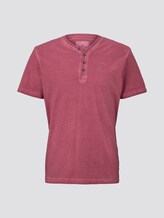 Gestreiftes Henley-T-Shirt mit Logo-Stickerei - Männer - wine rose pink Gestreiftes Henley-T-Shirt mit Logo-Stickerei - Männer - wine rose pink - 7 - TOM TAILOR