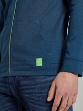 Gemusterte Kapuzenjacke aus Jersey - Männer - blue yarn dye birdseye Gemusterte Kapuzenjacke aus Jersey - Männer - blue yarn dye birdseye - 10 - TOM TAILOR