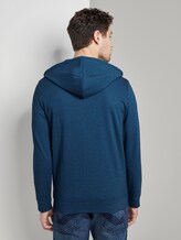 Gemusterte Kapuzenjacke aus Jersey - Männer - blue yarn dye birdseye Gemusterte Kapuzenjacke aus Jersey - Männer - blue yarn dye birdseye - 2 - TOM TAILOR
