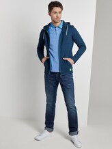 Gemusterte Kapuzenjacke aus Jersey - Männer - blue yarn dye birdseye Gemusterte Kapuzenjacke aus Jersey - Männer - blue yarn dye birdseye - 3 - TOM TAILOR