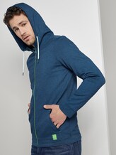 Gemusterte Kapuzenjacke aus Jersey - Männer - blue yarn dye birdseye Gemusterte Kapuzenjacke aus Jersey - Männer - blue yarn dye birdseye - 5 - TOM TAILOR