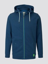 Gemusterte Kapuzenjacke aus Jersey - Männer - blue yarn dye birdseye Gemusterte Kapuzenjacke aus Jersey - Männer - blue yarn dye birdseye - 7 - TOM TAILOR