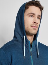 Gemusterte Kapuzenjacke aus Jersey - Männer - blue yarn dye birdseye Gemusterte Kapuzenjacke aus Jersey - Männer - blue yarn dye birdseye - 9 - TOM TAILOR
