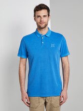 Poloshirt mit Logo-Patch - Männer - Electric Teal Blue Poloshirt mit Logo-Patch - Männer - Electric Teal Blue - 1 - TOM TAILOR