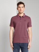 Strukturiertes Poloshirt mit Kontrastelementen - Männer - wine rose birdseye melange Strukturiertes Poloshirt mit Kontrastelementen - Männer - wine rose birdseye melange - 1 - TOM TAILOR