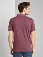Strukturiertes Poloshirt mit Kontrastelementen - Männer - wine rose birdseye melange Strukturiertes Poloshirt mit Kontrastelementen - Männer - wine rose birdseye melange - 2 - TOM TAILOR
