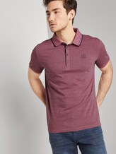 Strukturiertes Poloshirt mit Kontrastelementen - Männer - wine rose birdseye melange Strukturiertes Poloshirt mit Kontrastelementen - Männer - wine rose birdseye melange - 5 - TOM TAILOR