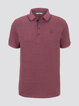 Strukturiertes Poloshirt mit Kontrastelementen - Männer - wine rose birdseye melange Strukturiertes Poloshirt mit Kontrastelementen - Männer - wine rose birdseye melange - 7 - TOM TAILOR