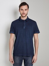 Gestreiftes Poloshirt mit kleiner Stickerei - Männer - Black Iris Blue Gestreiftes Poloshirt mit kleiner Stickerei - Männer - Black Iris Blue - 1 - TOM TAILOR