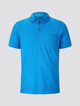Gestreiftes Poloshirt mit kleiner Stickerei - Männer - Electric Teal Blue Gestreiftes Poloshirt mit kleiner Stickerei - Männer - Electric Teal Blue - 7 - TOM TAILOR