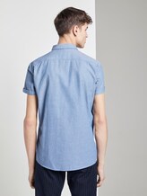 Textured short-sleeved shirt - Men - blue white rhomb structure Textured short-sleeved shirt - Men - blue white rhomb structure - 2 - TOM TAILOR Denim