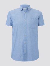 Textured short-sleeved shirt - Men - blue white rhomb structure Textured short-sleeved shirt - Men - blue white rhomb structure - 7 - TOM TAILOR Denim