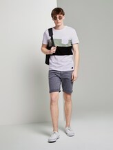 Gestreept T-shirt in een materiaalmix - Mannen - White Gestreept T-shirt in een materiaalmix - Mannen - White - 3 - TOM TAILOR Denim