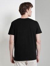 Gestreiftes T-Shirt im Material-Mix - Männer - Black Gestreiftes T-Shirt im Material-Mix - Männer - Black - 2 - TOM TAILOR Denim