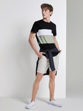 Gestreiftes T-Shirt im Material-Mix - Männer - Black Gestreiftes T-Shirt im Material-Mix - Männer - Black - 3 - TOM TAILOR Denim