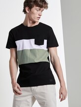Gestreiftes T-Shirt im Material-Mix - Männer - Black Gestreiftes T-Shirt im Material-Mix - Männer - Black - 5 - TOM TAILOR Denim