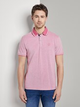 Tweekleurig poloshirt met contrasterende bekleding - Mannen - pink two tone pique Tweekleurig poloshirt met contrasterende bekleding - Mannen - pink two tone pique - 1 - TOM TAILOR