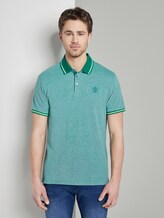 Tweekleurig poloshirt met contrasterende bekleding - Mannen - green two tone Tweekleurig poloshirt met contrasterende bekleding - Mannen - green two tone - 1 - TOM TAILOR