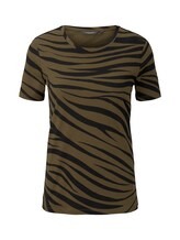 TOM TAILOR MINE TO FIVE Damen T-Shirt im Zebra-Muster, grün, gemustert, Gr.XXL