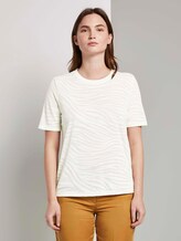 T-Shirt im blassem Zebra-Muster - Frauen - ecru burnout zebra design T-Shirt im blassem Zebra-Muster - Frauen - ecru burnout zebra design - 1 - Mine to five