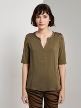 T-Shirt aus Lyocell - Frauen - Military Olive Green T-Shirt aus Lyocell - Frauen - Military Olive Green - 1 - Mine to five